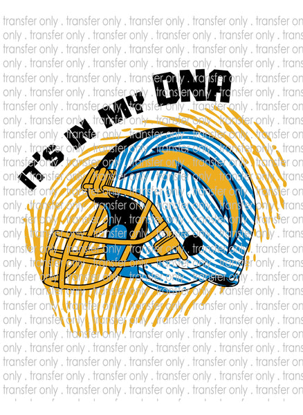 Waterslide, Sublimation Transfers - DNA Football - Chargers