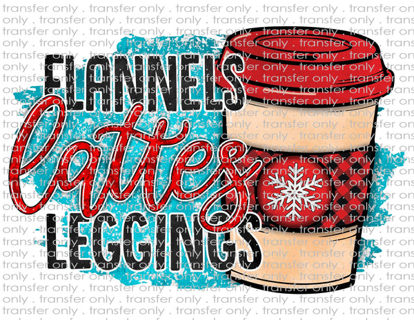 Flannel Latte Leggings - Waterslide, Sublimation Transfers