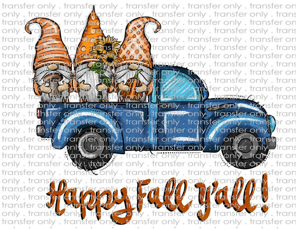 Fall Gnomes Vintage Truck - Waterslide, Sublimation Transfers
