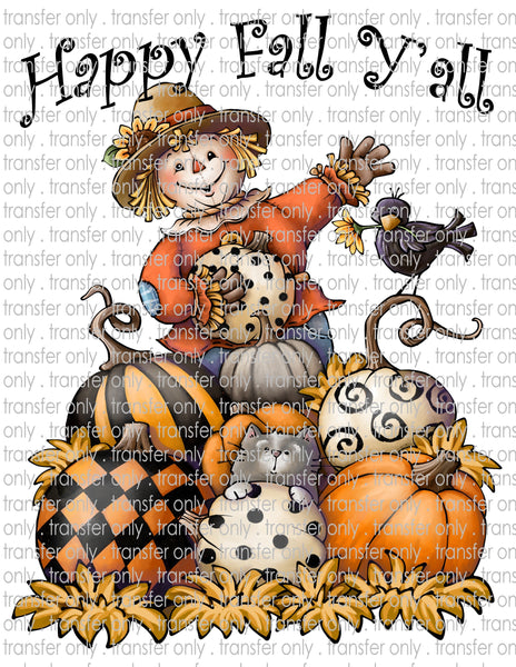 Happy Fall Scarecrow - Waterslide, Sublimation Transfers