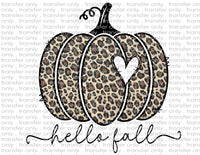 Hello Fall Leopard Pumpkin - Waterslide, Sublimation Transfers