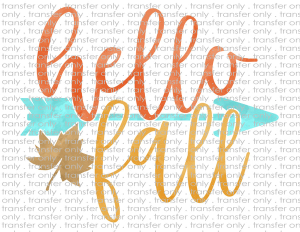 Hello Fall - Waterslide, Sublimation Transfers