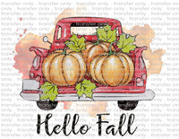 Hello Fall Old Vintage Truck - Waterslide, Sublimation Transfers