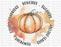 Fall Pumpkin - Waterslide, Sublimation Transfers