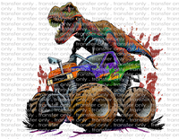 Dino on Monster Truck - Waterslide, Sublimation Transfers