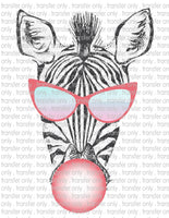 Zebra Bubblegum - Waterslide, Sublimation Transfers