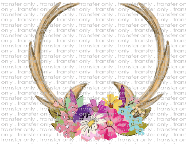 Floral Antlers - Waterslide, Sublimation Transfers
