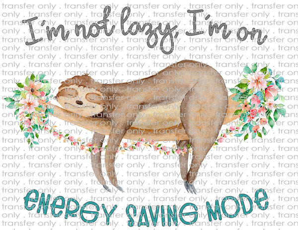 Sloth Energy Saving Mode - Waterslide, Sublimation Transfers