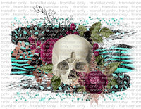 Floral Skull - Waterslide, Sublimation Transfers