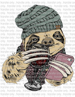 Sloth Wine Winter  - Waterslide, Sublimation Transfers