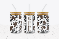 Coffee Cow Print - 16 oz Libbey Glass Can Wrap