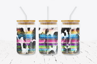 Cow Print & Serape - 16 oz Libbey Glass Can Wrap