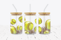 Softball - 16 oz Libbey Glass Can Wrap