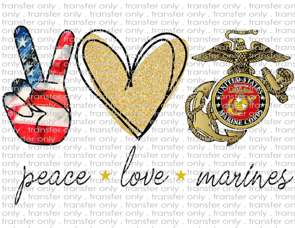 Peace Love Marines - Waterslide, Sublimation Transfers