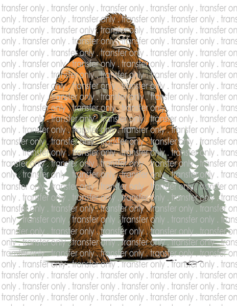 Bigfoot with Fish - Waterslide, Sublimation Transfers