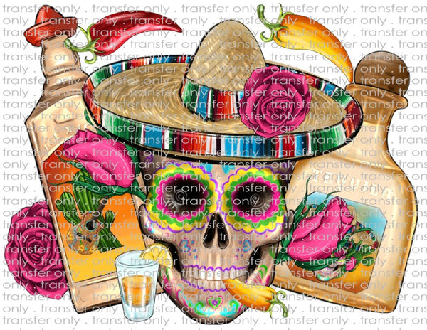 Fiesta Skull & Tequila - Waterslide, Sublimation Transfers