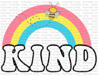 Bee Kind Rainbow - Waterslide, Sublimation Transfers