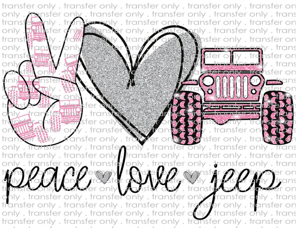 Peace Love Jeeps - Waterslide, Sublimation Transfers