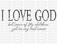 I Love God - Waterslide, Sublimation Transfers