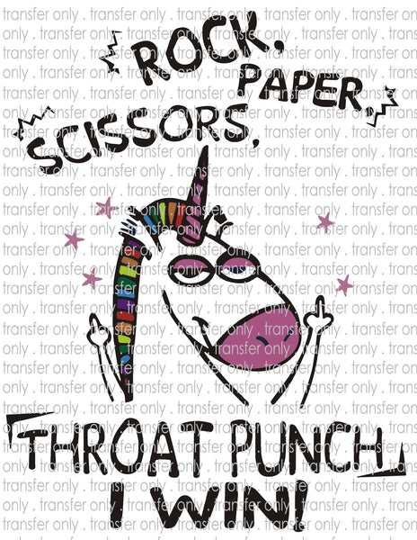 Throat Punch, I Win - Waterslide, Sublimation Transfers