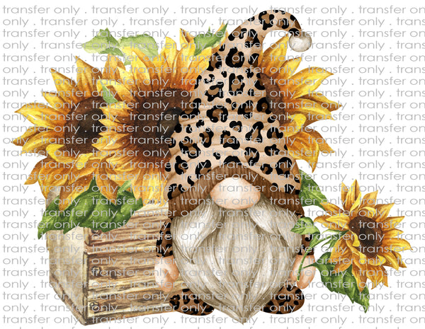 Leopard Gnome Sunflowers - Waterslide, Sublimation Transfers