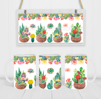 Cactus Pot - Coffee Mug Wrap - Sublimation Transfers