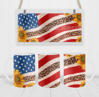 American Flag - Coffee Mug Wrap - Sublimation Transfers