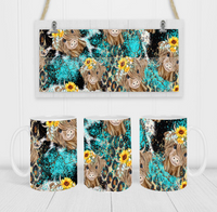 Country Shaggy Cow - Coffee Mug Wrap - Sublimation Transfers