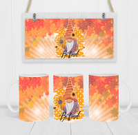 Be Kind Fall Gnome - Coffee Mug Wrap - Sublimation Transfers