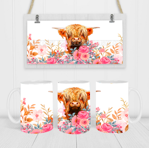 Country Cow - Coffee Mug Wrap - Sublimation Transfers