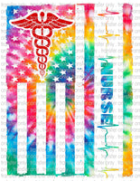 Nurse Flag Tie Dye - Waterslide, Sublimation Transfers