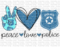 Peace Love Police - Waterslide, Sublimation Transfers