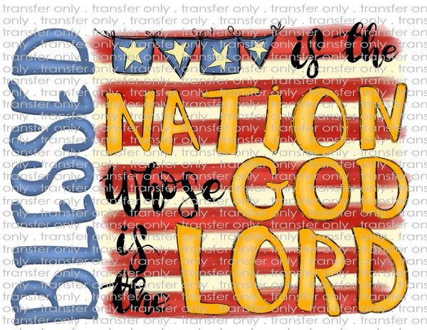 Blessed is the Nation - Waterslide, Sublimation Transfers