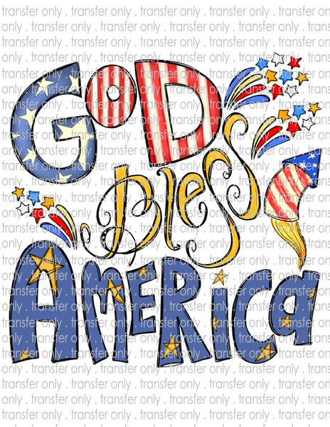 God Bless America - Waterslide, Sublimation Transfers