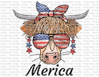 Merica Shaggy Cow - Waterslide, Sublimation Transfers