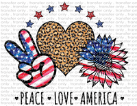 Peace Love America - Waterslide, Sublimation Transfers