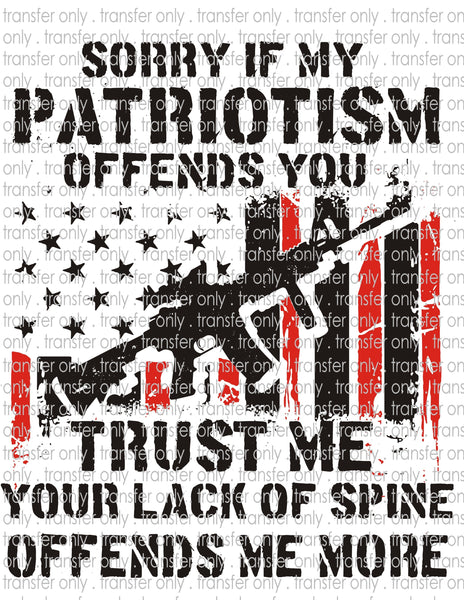 Patriotism Offends You - Waterslide, Sublimation Transfers