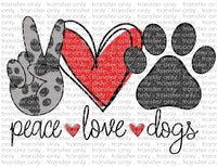 Peace Love Dogs - Waterslide, Sublimation Transfers