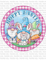 Hoppy Easter Gnomes - Round Sign Design - Sublimation