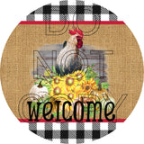 Country Rooster - Round Sign Design - Sublimation