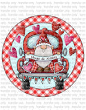 Happy Valentin'es Gnomes - Round Sign Design - Sublimation