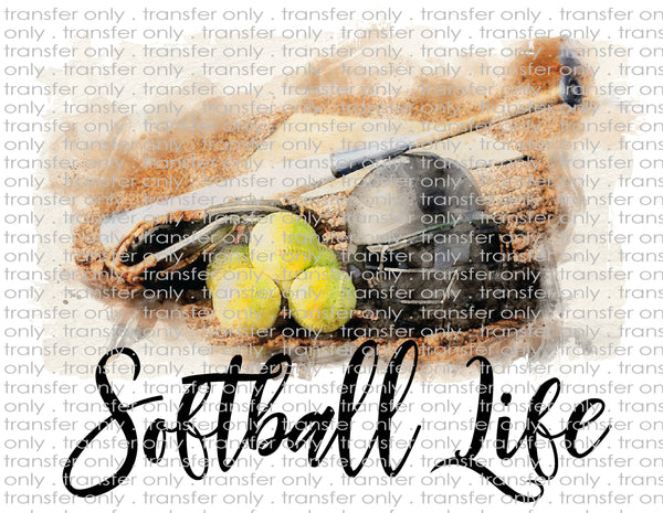 Watercolor Softball - Waterslide, Sublimation Transfers