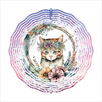 Floral Cat - Wind Spinner - Sublimation Transfers