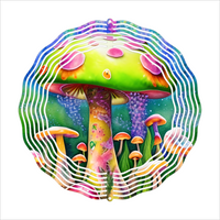 Mushrooms - Wind Spinner - Sublimation Transfers