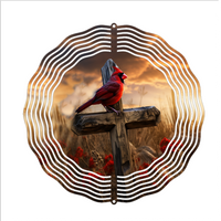 Cardinal on the Cross - Wind Spinner - Sublimation Transfers