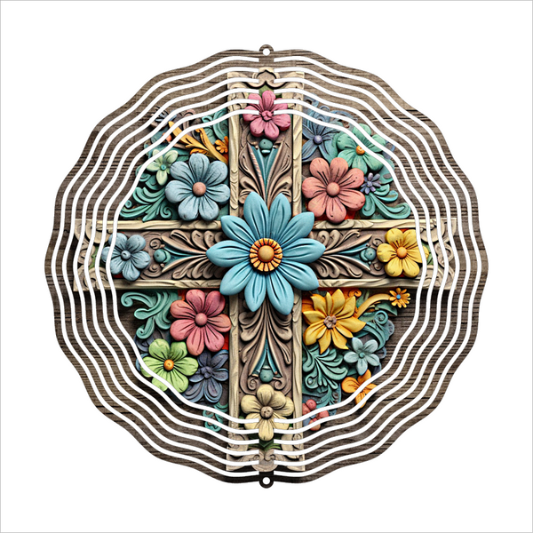 Wooden Cross - Wind Spinner - Sublimation Transfers