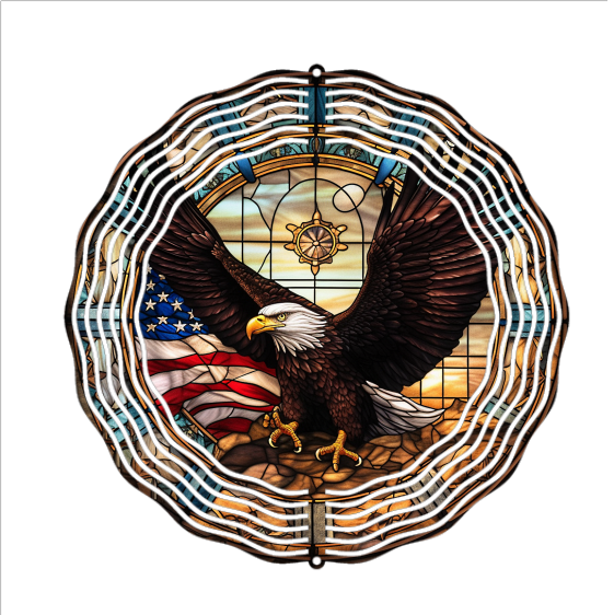 Eagle Stained Glass - Wind Spinner - Sublimation Transfers