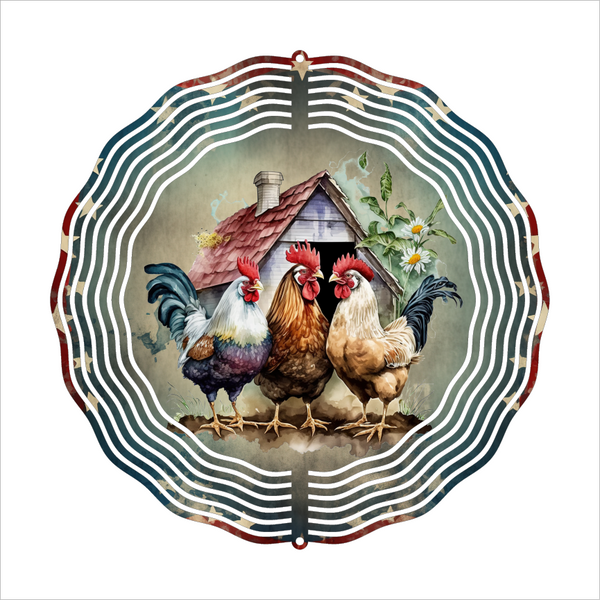 Country Roosters - Wind Spinner - Sublimation Transfers