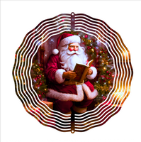 Santa Reading - Wind Spinner - Sublimation Transfers