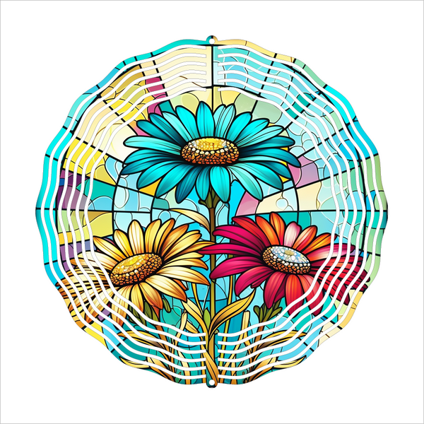 Stained Glass Floral - Wind Spinner - Sublimation Transfers